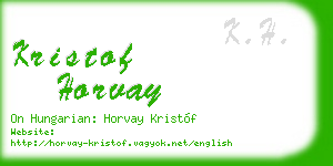 kristof horvay business card